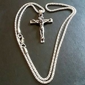 Men's Stainless Steel Crucifix Necklace